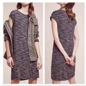 Anthropologie Cloth & Stone Melange T Shirt Dress Marled Grey Black White M